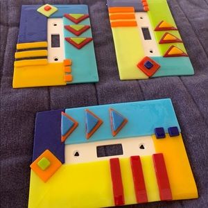 LISA MOTE Hand crafted fused glass switch covers
